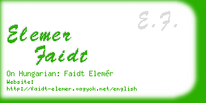 elemer faidt business card